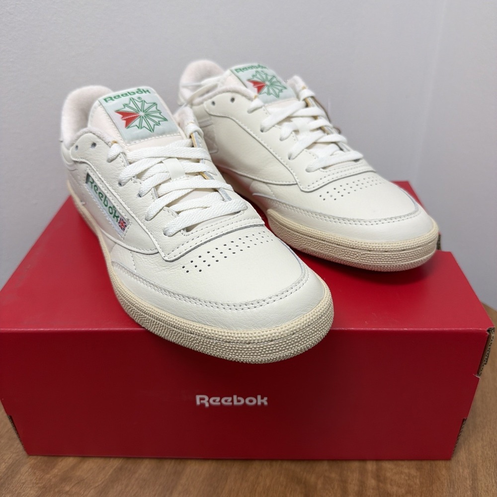 Men Reebok Club C 85 Vintage Shoes Sneakers Chalk White Green Size 9.5 100000317
